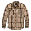 96445 17VM Harley Davidson® Mens Tea Stained Long Sleeve Plaid Woven Shirt