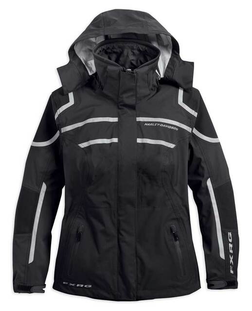 H98342-19VW Harley-Davidson® Women's FXRG Waterproof Two-Way Zip Rain Jacket