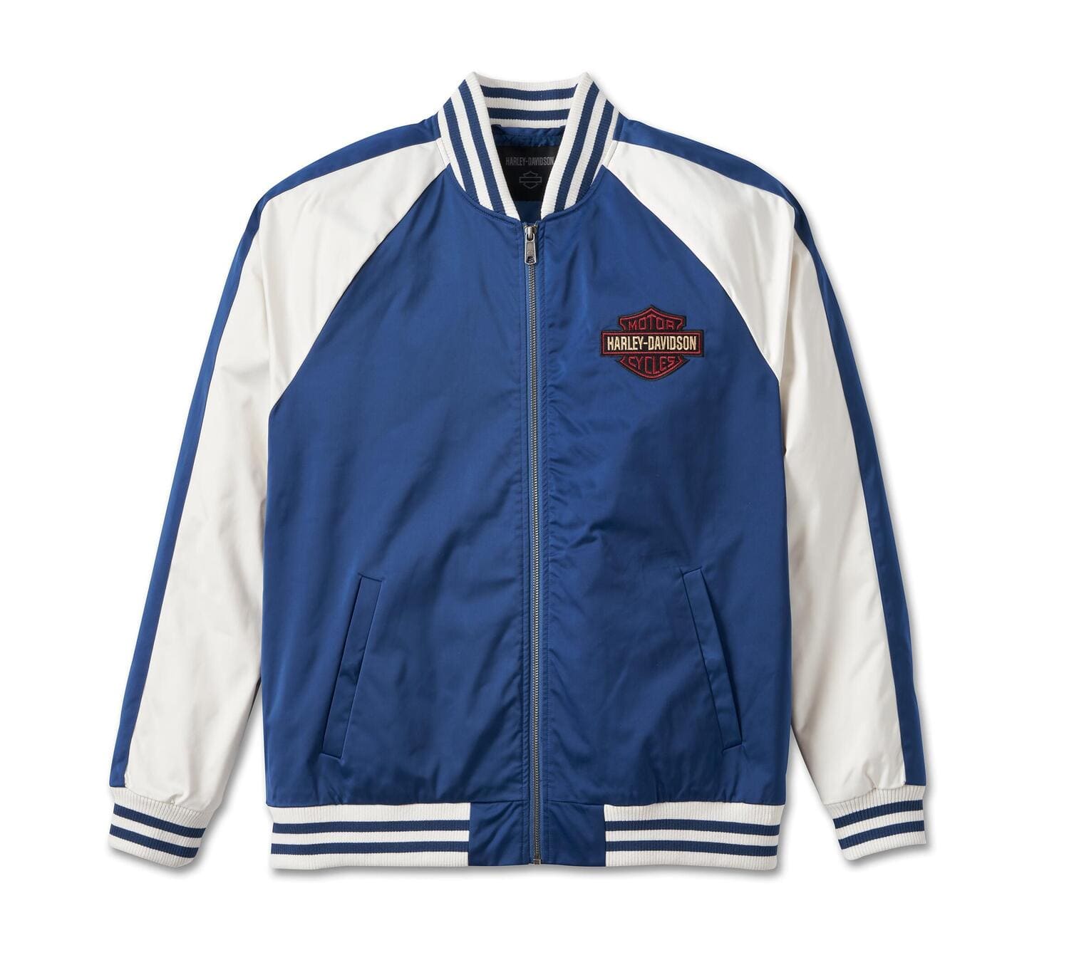 97440 23vm chaqueta bomber hombre harley davidsonxx men club crew jacket azul 1