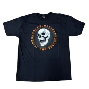 black skull t-shirt on the front